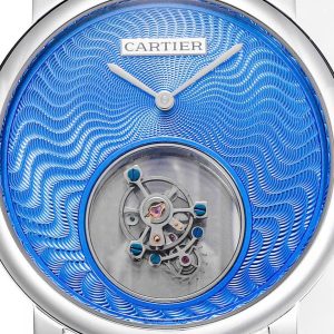 Đồng Hồ Cartier Tourbillon Mặt Xanh Dương Họa Tiết Guilloche 42mm (1)