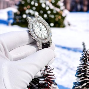 Đồng Hồ Chopard Chế Tác Full Đá Moissanite Mặt Xà Cừ 34mm (1)