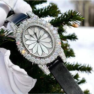 Đồng Hồ Chopard Chế Tác Full Đá Moissanite Mặt Xà Cừ 34mm (1)