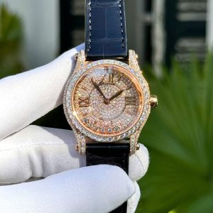 Đồng Hồ Chopard Đính Full Đá Moissanite Phủ Vàng Hồng 18K 32mm (1)