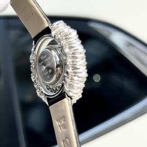 Đồng Hồ Chopard Đính Moissanite Mặt Bông Hoa Đá Xoay Chế Tác Hong Kong 38mm (6)