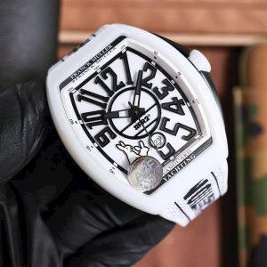 Đồng Hồ Franck Muller Vanguard Yachting V45 Vỏ Gốm Trắng Xưởng ABF 45mm (1)
