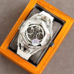 Đồng Hồ Hublot Big Bang Sang Bleu 2 Màu Trắng Fake 11 45mm (4)