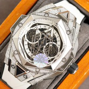 Đồng Hồ Hublot Big Bang Sang Bleu 2 Màu Trắng Fake 11 45mm (4)