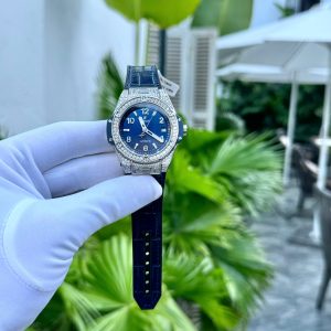 Đồng Hồ Hublot Chế Tác Đá Moissanite Big Bang One Click Màu Xanh 39mm (1)