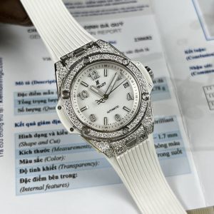 Đồng Hồ Hublot Chế Tác Đá Moissanite Dây Cao Su Big Bang One Click Titanium 39mm (8)