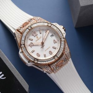 Đồng Hồ Hublot Đính Đá Big Bang One Click King Gold Replica 39mm (9)