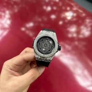 Đồng Hồ Hublot Fake 11 Big Bang Sang Bleu Đính Full Đá Nam 44mm (4)