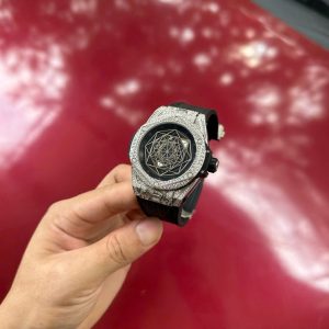 Đồng Hồ Hublot Fake 11 Big Bang Sang Bleu Đính Full Đá Nam 44mm (4)