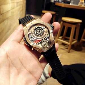 Đồng Hồ Hublot Fake Cao Cấp MP-06 Dây Cao Su Màu Đen 45mm (1)