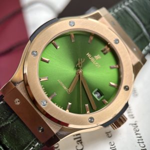 Đồng Hồ Hublot Nam Rep 11 Classic Fusion King Gold Màu Xanh Lá JJF 42mm (1)
