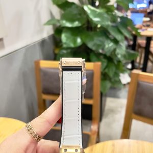Đồng Hồ Hublot Nữ Màu Trắng Vỏ Vàng Hồng Đính Đá Máy Pin Nhật 34mm (1)