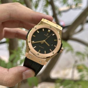 Đồng Hồ Hublot Replica 11 Classic Fusion King Gold Màu Đen Xưởng JJF 42mm (2)