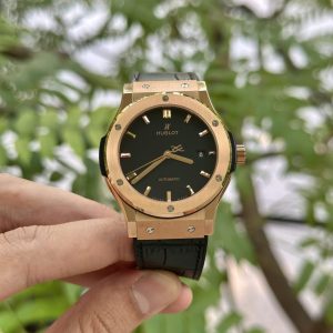 Đồng Hồ Hublot Replica 11 Classic Fusion King Gold Màu Đen Xưởng JJF 42mm (2)