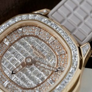 Đồng Hồ Patek Philippe Aquanaut 5062 Vàng Thật 18K Kim Cương Baguette Tự Nhiên (10)