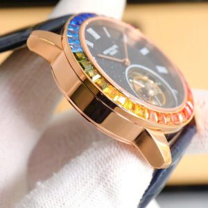Đồng Hồ Patek Philippe Chế Tác Tourbillon Đá Cầu Vồng Rep 11 40mm (1)
