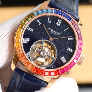 Đồng Hồ Patek Philippe Chế Tác Tourbillon Đá Cầu Vồng Rep 11 40mm (1)