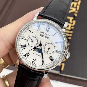 Đồng Hồ Patek Philippe Fake Máy Cơ Automatic Nhật Lịch Ngày Đêm 41mm (7)
