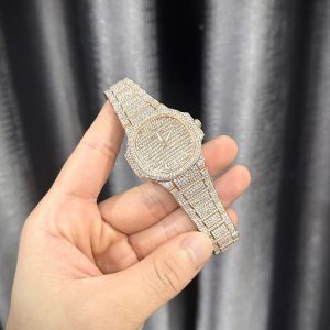 Đồng Hồ Patek Philippe Nautilus 7118 Chế Tác Bọc Vàng Đính Moissanite (2)