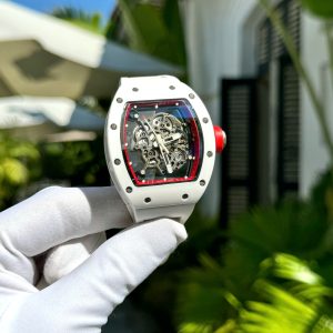 Đồng Hồ Richard Mille Chế Tác Vỏ Gốm Trắng RM055 Xưởng BBR 45mm (1)