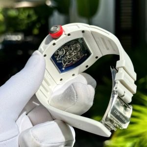 Đồng Hồ Richard Mille Chế Tác Vỏ Gốm Trắng RM055 Xưởng BBR 45mm (1)