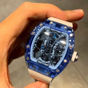 Đồng Hồ Richard Mille Chế Tác Vỏ Sapphire Xanh Máy Tourbillon RM53-02 (1)