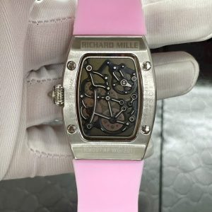 Đồng Hồ Richard Mille Fake Máy Nhật Đính Đá Màu Hồng RM007 36mm (1)