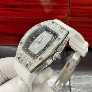 Đồng Hồ Richard Mille Fake Máy Nhật RM007 Màu Trắng Đính Đá 36mm (9)