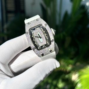 Đồng Hồ Richard Mille RM007 Đính Đá Moissanite Hong Kong Màu Trắng 32x46mm (1)