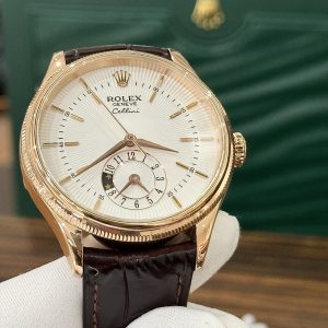 Đồng Hồ Rolex Cellini Replica Cao Cấp Dây Da Màu Nâu 39mm (1)
