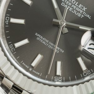 Đồng Hồ Rolex Chế Tác DateJust 126334 Mặt Xám Cọc Dạ Quang Xưởng Clean 41mm (1)