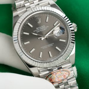 Đồng Hồ Rolex Chế Tác DateJust 126334 Mặt Xám Cọc Dạ Quang Xưởng Clean 41mm (1)