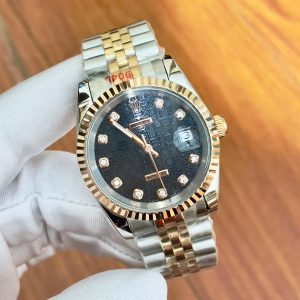 Đồng Hồ Rolex DateJust Fake Máy Nhật Mặt Số Vi Tính Đen 38-41mm (2)