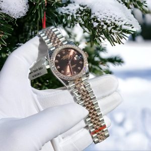 Đồng Hồ Rolex DateJust Nữ Độ Moissanite Mặt Chocolate Máy Thụy Sỹ 31mm (1)