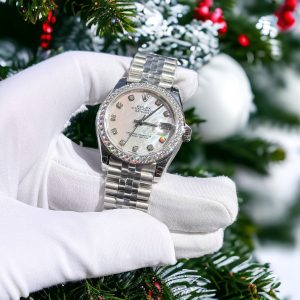 Đồng Hồ Rolex DateJust Nữ Độ Moissanite Mặt Xà Cừ Máy Thụy Sỹ 31mm (5)