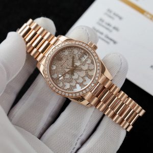 Đồng Hồ Rolex DateJust Vàng Nguyên Khối Kim Cương Tự Nhiên Chế Tác 31mm (2)