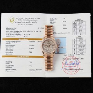Đồng Hồ Rolex DateJust Vàng Nguyên Khối Kim Cương Tự Nhiên Chế Tác 31mm (2)