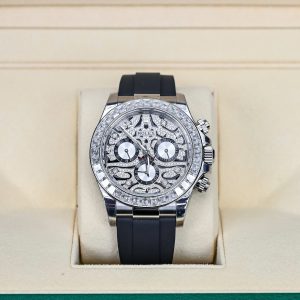 Đồng Hồ Rolex Daytona Eye Of Tiger Vàng Trắng 18K Kim Cương Thiên Nhiên 40mm