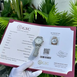 Đồng Hồ Rolex Day-Date Độ Mặt Xà Cừ Đính Moissanite Hong Kong 36mm