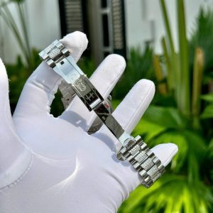 Đồng Hồ Rolex Day-Date Độ Mặt Xà Cừ Đính Moissanite Hong Kong 36mm