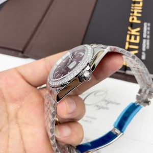 Đồng Hồ Rolex Day-Date Fake Máy Cơ Nhật Mặt Số Hồng 40mm (1)