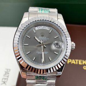 Đồng Hồ Rolex Day-Date Fake Máy Nhật Mặt Màu Xám 40mm (4)