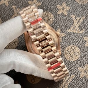 Đồng Hồ Rolex Day-Date Máy Cơ Nhật Fake Màu Vàng Hồng 40mm (6)
