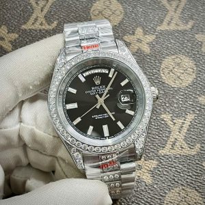 Đồng Hồ Rolex Day-Date Nam Đính Đá Fake Máy Cơ Nhật 40mm (1)