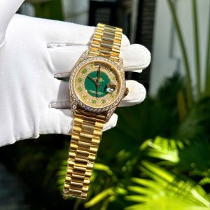 Đồng Hồ Rolex Day-Date Phủ Vàng Đính Moissanite Hong Kong 40mm (2)