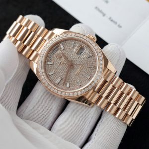 Đồng Hồ Rolex Day-Date Vàng Nguyên Khối Kim Cương Tự Nhiên 40mm (2)