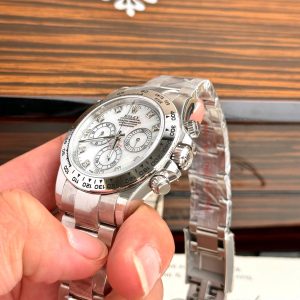 Đồng Hồ Rolex Daytona 116509 Chế Tác Mặt Vỏ Trai Trắng Đá Moissanite 40mm (4)