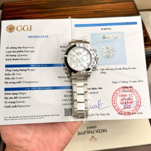 Đồng Hồ Rolex Daytona 116509 Chế Tác Mặt Vỏ Trai Trắng Đá Moissanite 40mm (4)