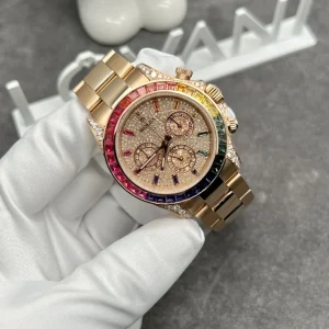 Đồng Hồ Rolex Daytona 116595 Vàng Thật Kim Cương Đá Quý Tự Nhiên 40mm (1)