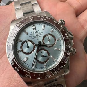 Đồng Hồ Rolex Daytona 126506 Chế Tác Mặt Xanh Băng Đính Đá Xưởng Clean 40mm (8)